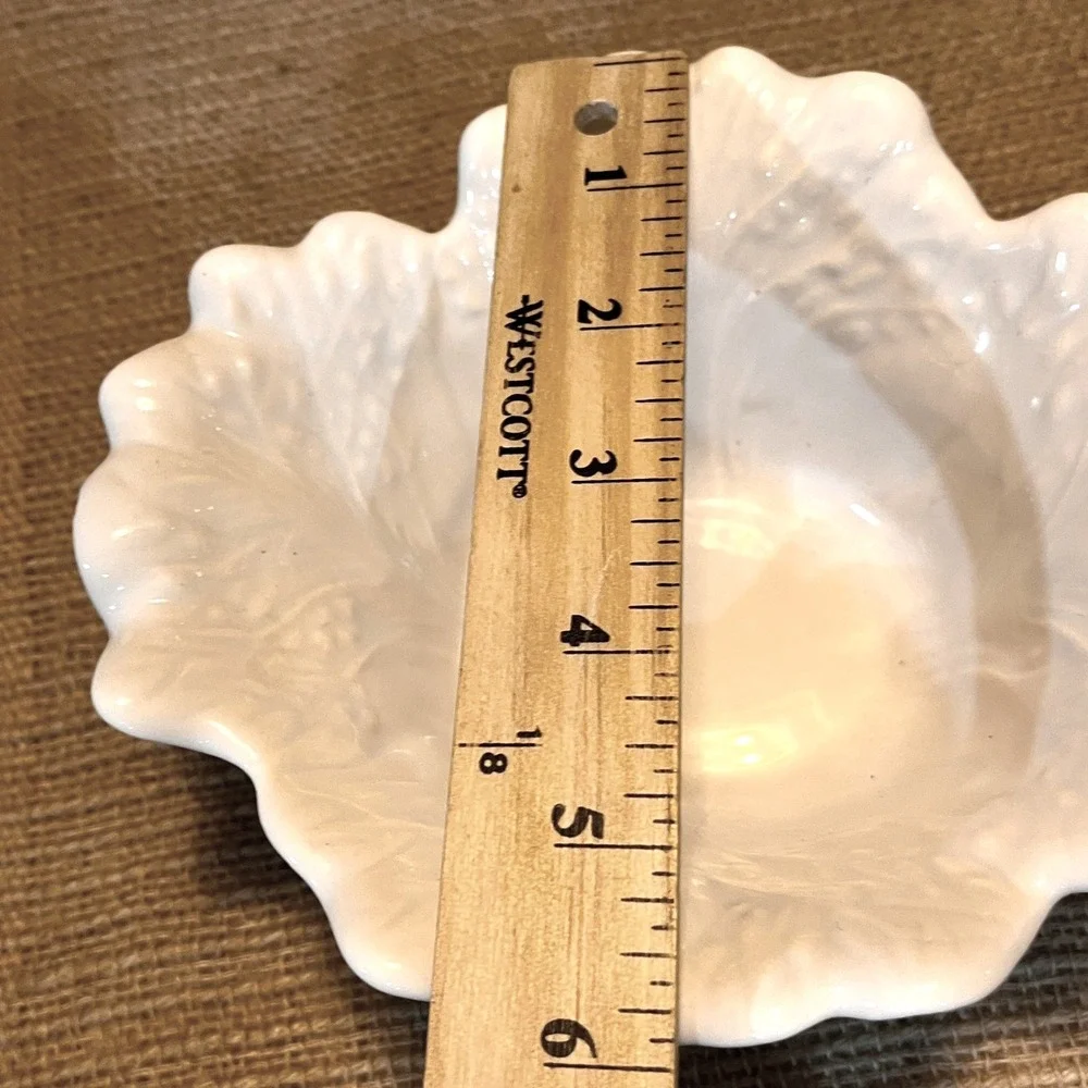 Vintage Mirimar of California Ceramic Cabbage Bowl & Leaf Set White 334 & 335 - Picture 10 of 14